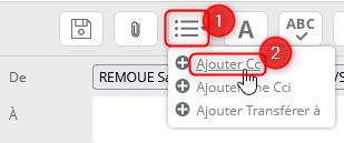 Affichage du champ Cc sur Mél