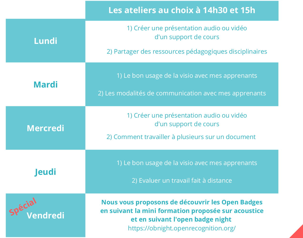 programme ateliers thématiques
